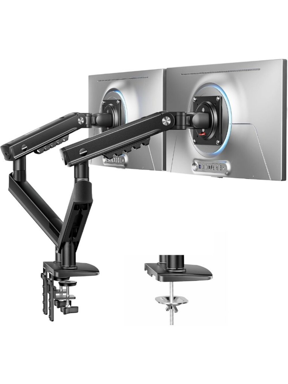 Dual Monitor Mount for 13-27" Screens, Adjustable Arms with Tilt/Swivel, VESA